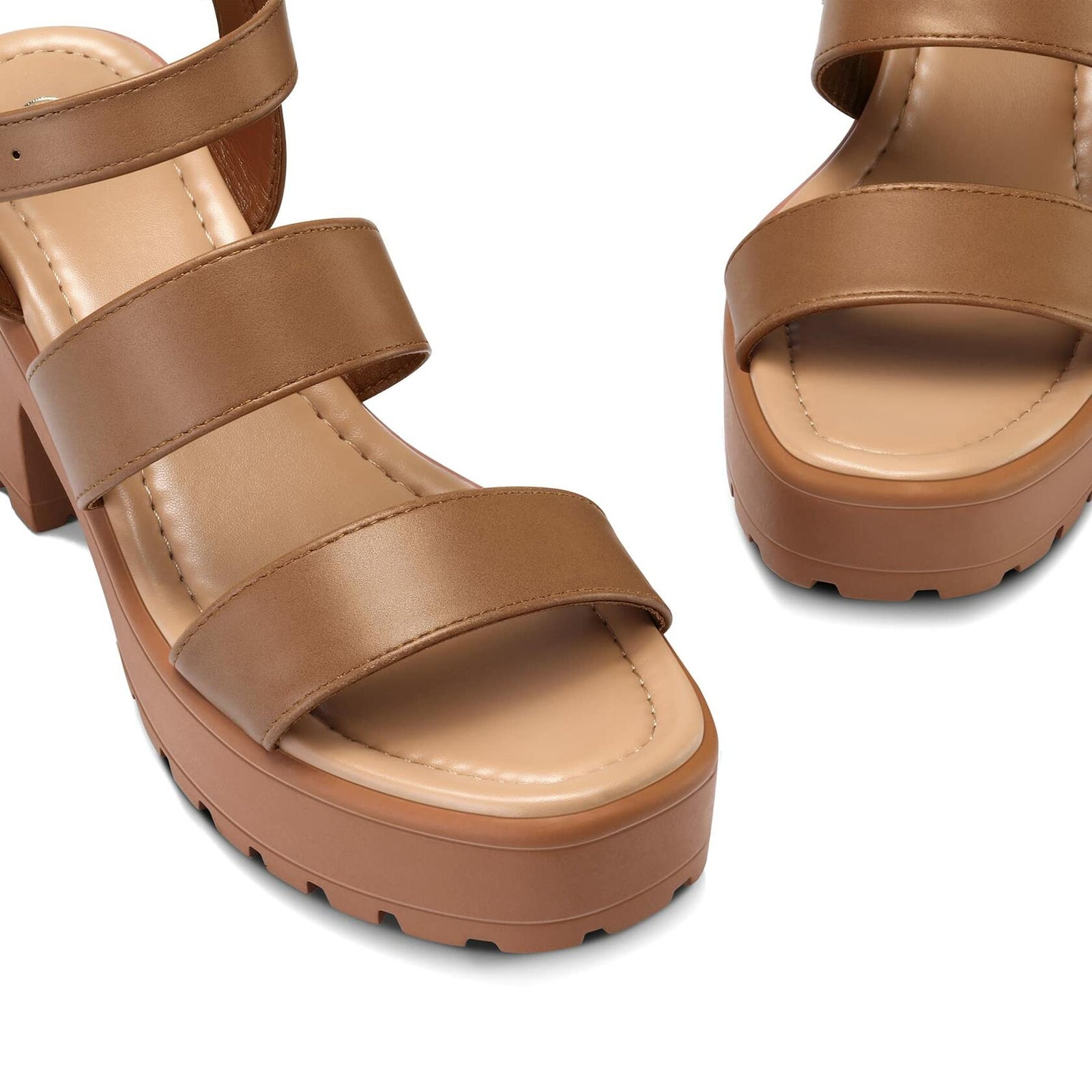 OPEN BOX MySoft Women’s Platform Sandals, Ankle Strap, 3" Block Heel, Open Toe