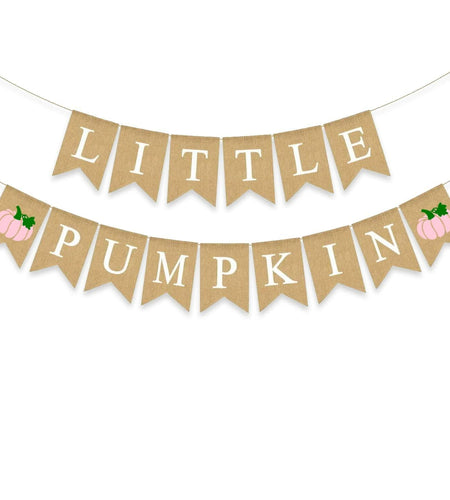 Little Pumpkin Teal Burlap Banner – Fall, Baby Shower & Birthday Decor