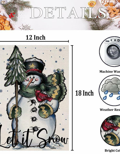 Load image into Gallery viewer, Fapulee Winter Snowman Garden Flag – 12x18in Double-Sided Christmas Yard Decor

