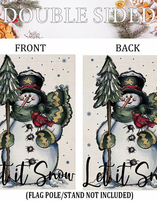 Load image into Gallery viewer, Fapulee Winter Snowman Garden Flag – 12x18in Double-Sided Christmas Yard Decor
