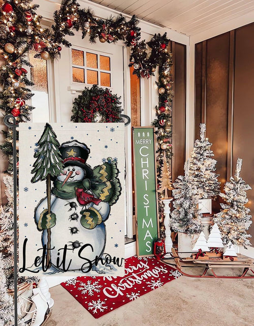 Load image into Gallery viewer, Fapulee Winter Snowman Garden Flag – 12x18in Double-Sided Christmas Yard Decor
