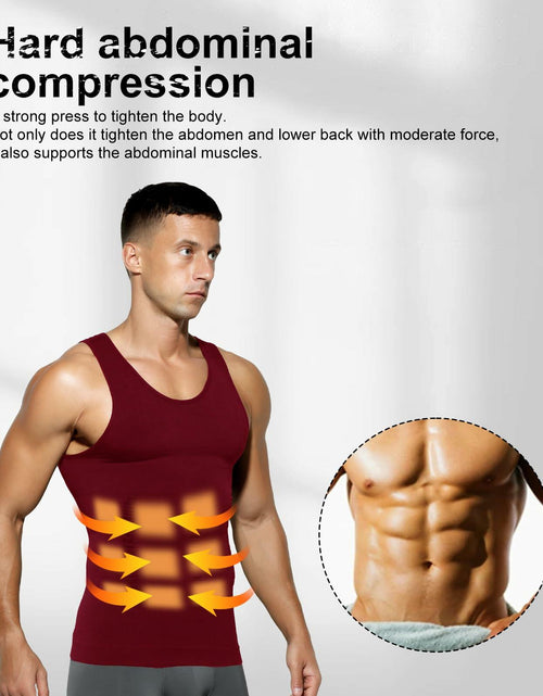 Load image into Gallery viewer, Casey Kevin Men’s Sleeveless Compression Shirt – Shapewear Vest Small, Wine Red
