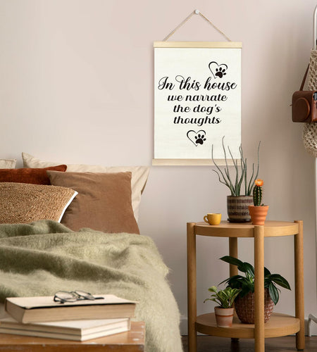 TAEDIN Dog Wall Art – “In This House We Narrate the Dog’s Thoughts” 12x16
