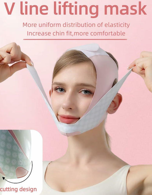 Load image into Gallery viewer, Reusable V Line Face Lifting Strap Jawline Shaper Sleeping Mask Women L
