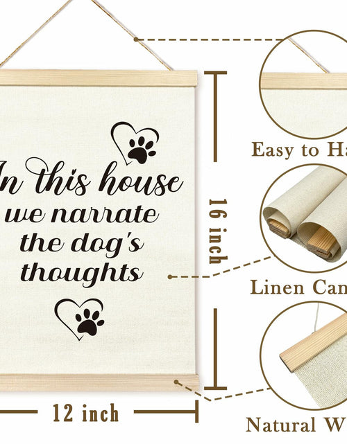 Load image into Gallery viewer, TAEDIN Dog Wall Art – “In This House We Narrate the Dog’s Thoughts” 12x16
