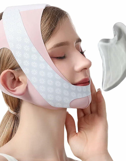 Load image into Gallery viewer, Reusable V Line Face Lifting Strap Jawline Shaper Sleeping Mask Women L
