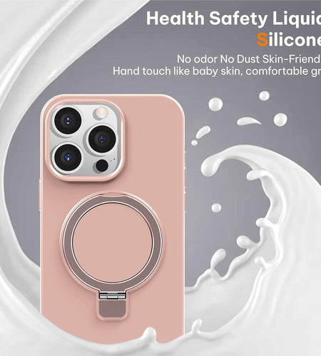LOHASIC iPhone 15 Pro Max Case MagSafe Silicone Stand Shockproof Purple