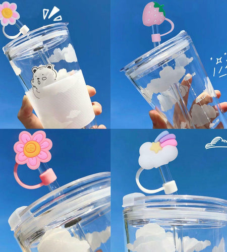 5Pcs Silicone Straw Covers for Stanley Cup 30&40oz Tumbler Pink Reusable