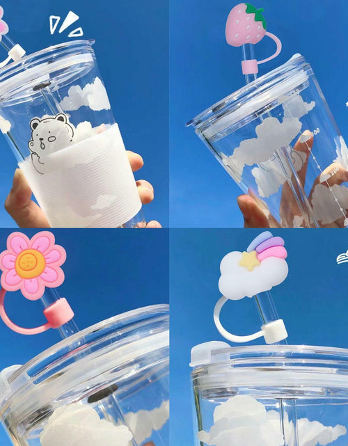 Load image into Gallery viewer, 5Pcs Silicone Straw Covers for Stanley Cup 30&amp;40oz Tumbler Pink Reusable
