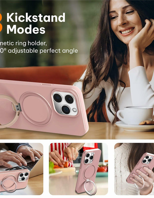 Load image into Gallery viewer, LOHASIC iPhone 15 Pro Max Case MagSafe Silicone Stand Shockproof Purple
