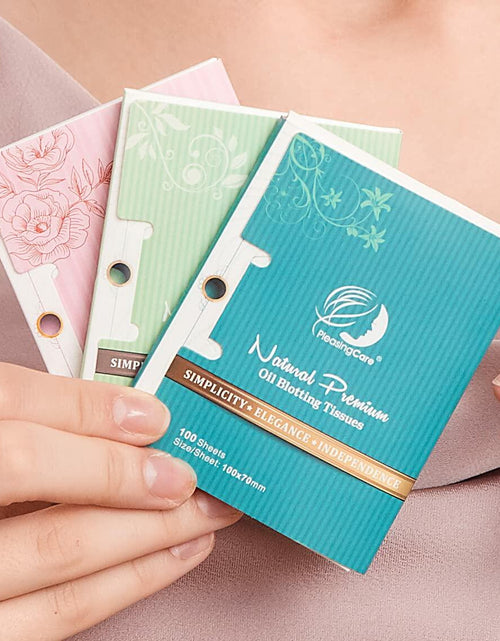 Load image into Gallery viewer, Travel Makeup Mirror with Facial Oil Blotting Sheets 100 Count Rose
