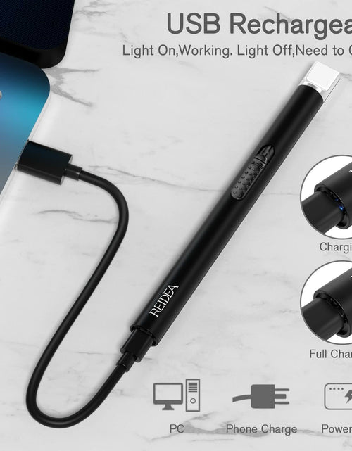Load image into Gallery viewer, 2PCS USB Rechargeable Arc Candle Lighter Windproof Flameless Black
