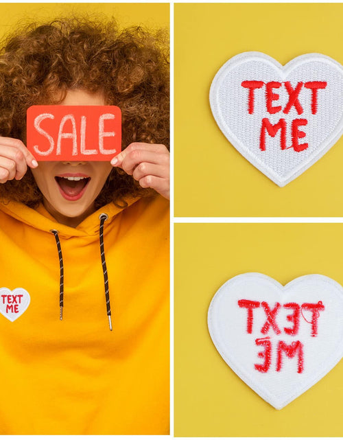 Load image into Gallery viewer, 8 Heart-Shaped Embroidered Patches Sew-On DIY Applique for Jeans &amp; Dress
