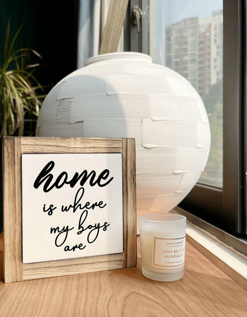 Load image into Gallery viewer, Rustic Wood Sign Inspirational Plaque 'Home Is Where My Boys Are'
