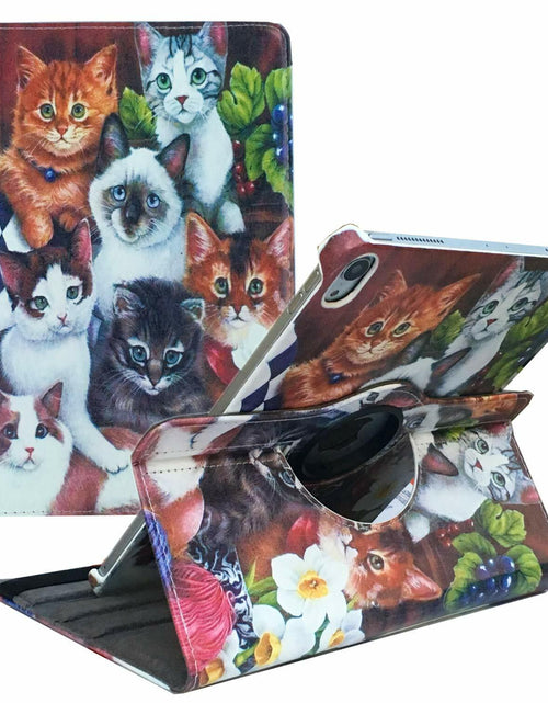 Load image into Gallery viewer, iPad 11" 1st Gen 2018 Rotating Smart Leather Case – Cat Design
