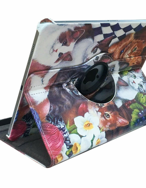 Load image into Gallery viewer, iPad 11" 1st Gen 2018 Rotating Smart Leather Case – Cat Design
