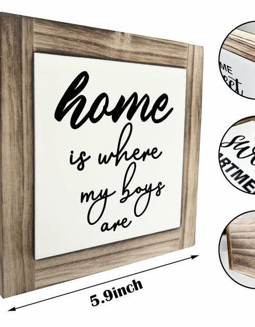 Load image into Gallery viewer, Rustic Wood Sign Inspirational Plaque 'Home Is Where My Boys Are'
