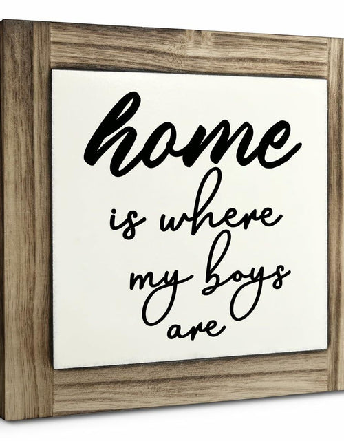 Load image into Gallery viewer, Rustic Wood Sign Inspirational Plaque 'Home Is Where My Boys Are'
