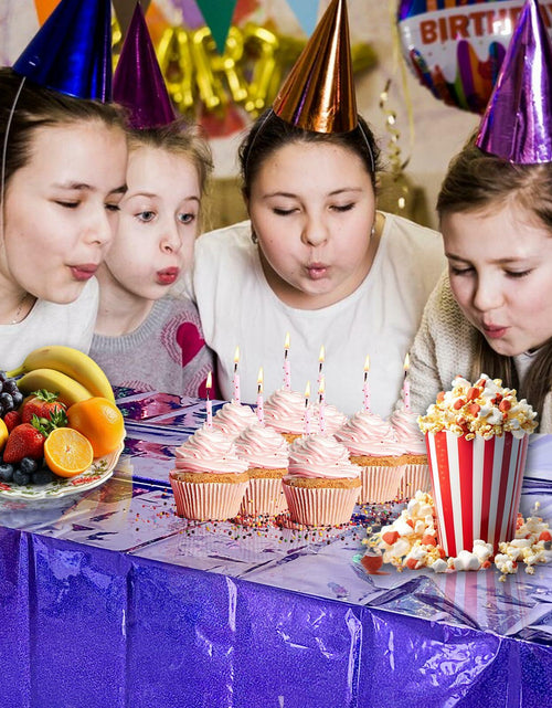Load image into Gallery viewer, JXPARTYY Iridescent Plastic Tablecloths 4 Pack 54x108 Disposable Party Yellow
