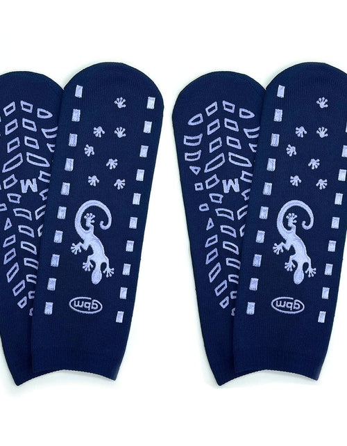 Load image into Gallery viewer, GBM Geckos - Plush Double Tread Non-Slip Safety Socks 2-PACK (Navy Blue, Medium)

