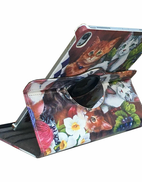 Load image into Gallery viewer, iPad 11" 1st Gen 2018 Rotating Smart Leather Case – Cat Design
