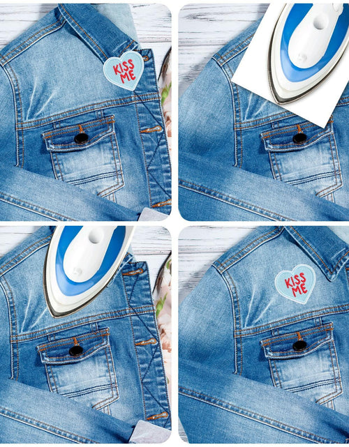 Load image into Gallery viewer, 8 Heart-Shaped Embroidered Patches Sew-On DIY Applique for Jeans &amp; Dress
