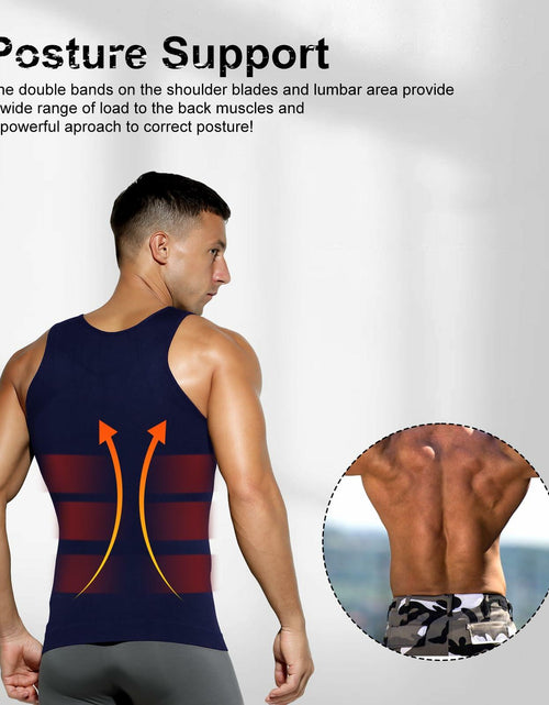 Load image into Gallery viewer, Casey Kevin Men's Sleeveless Compression Shirt Body Shaper XX-Large Navy
