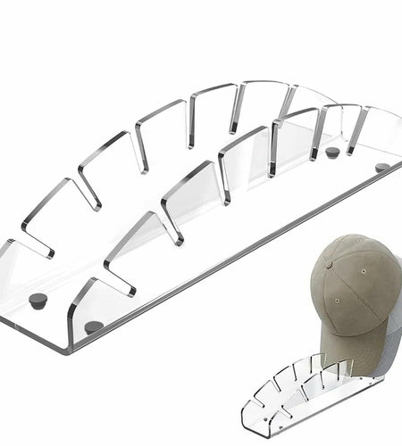 Hokisei Acrylic Hat Stand 2 Pack, No-Install Organizer for 12 Baseball Caps