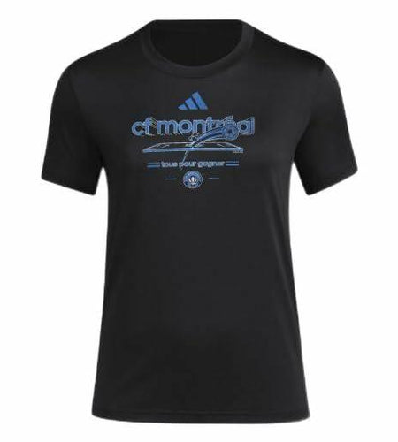 Adidas Women’s CF Montreal Pre-Game Soccer T-Shirt, Black, XXL