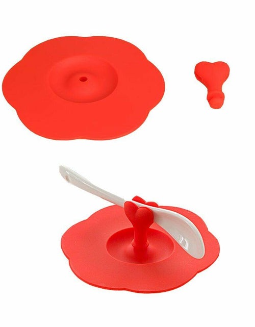 Load image into Gallery viewer, AKOAK 6-Pack Plum Cup Lids Silicone Teacup Lid with Spoon Holder 6 Colors
