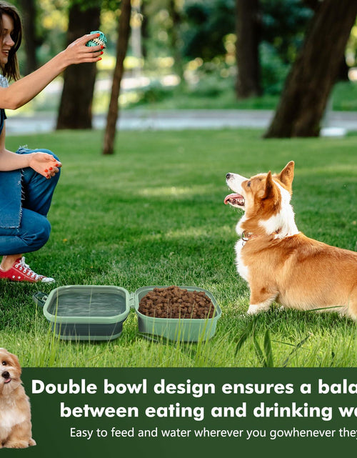 Load image into Gallery viewer, Collapsible Dog Bowl w/ Lid Travel Food Water Bowl 2-in-1 Portable 60oz
