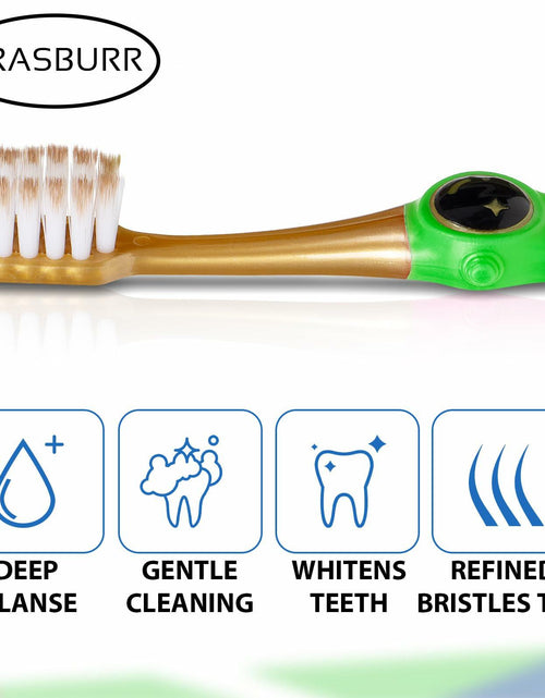 Load image into Gallery viewer, PRASBURR Toddler Toothbrush 4-Pack Galactic Adventures Soft Bristles Age 2-4+
