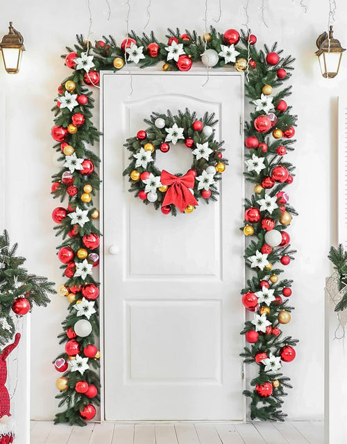 Load image into Gallery viewer, KEPATO Christmas Glitter Poinsettia Christmas Tree Ornaments Pack of 12 (White)
