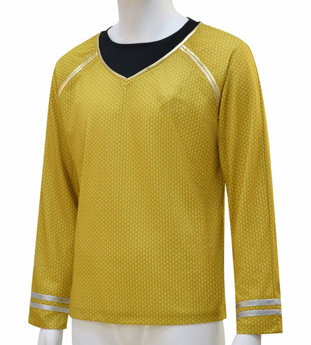 aiweran Captain Kirk Costume Adult Men Yellow T-Shirt(S), Small