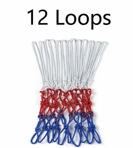 2-Pack Basketball Nets White 12 Loops Polyester Replacement All-Weather