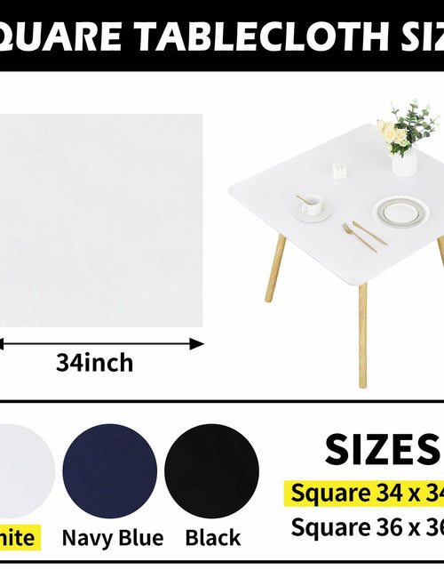 Load image into Gallery viewer, White Fitted Square Tablecloth 34x34in Elastic Spandex Party Table Cover
