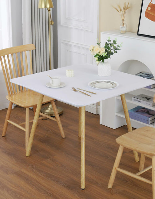 Load image into Gallery viewer, White Fitted Square Tablecloth 34x34in Elastic Spandex Party Table Cover
