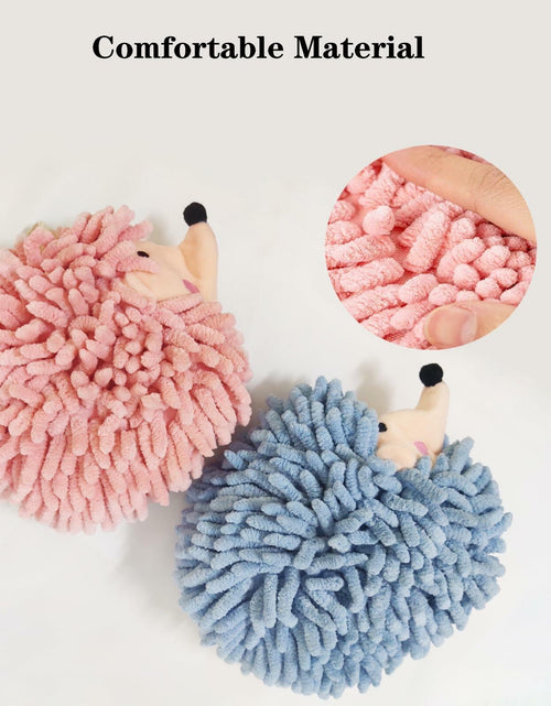 Load image into Gallery viewer, Xinadvrisfy 2-Pack Fuzzy Ball Hand Towels Super Soft Quick Dry Hedgehog
