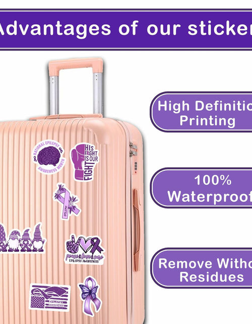 Load image into Gallery viewer, BIGZORO 50PCS Epilepsy Awareness Stickers Ribbon Vinyl Decals Waterproof
