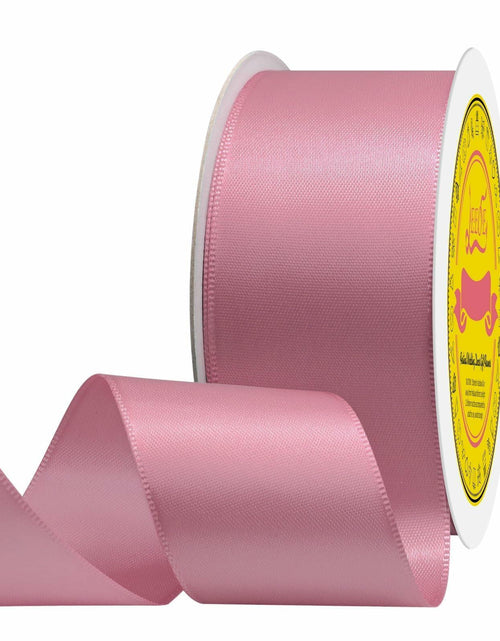 Load image into Gallery viewer, LEEQE Double-Face Rose Mauve Satin Ribbon 1.5" x 25 Yards Gift Wrapping
