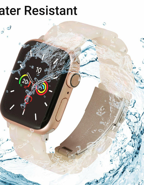 Load image into Gallery viewer, MAIRUI Resin Watch Band for Apple Watch 38-41mm Series 1-9 SE Iridescent White

