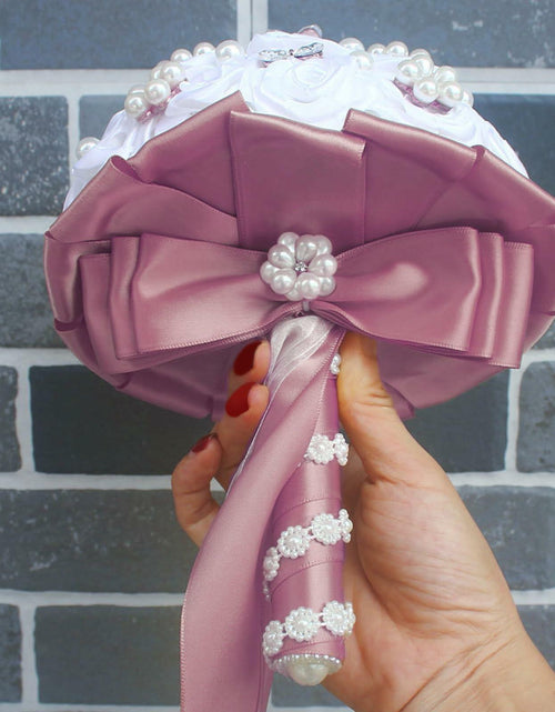 Load image into Gallery viewer, LEEQE Double-Face Rose Mauve Satin Ribbon 1.5" x 25 Yards Gift Wrapping
