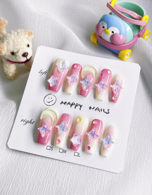 Load image into Gallery viewer, 10PCS Handmade Luxury 3D Press-On Nails Reusable Hand-Painted Gel Kit CL-9006-L
