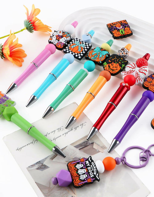 Load image into Gallery viewer, Lovyomi 12PCS Halloween Silicone Focal Beads Ghost DIY Pens Keychain Craft
