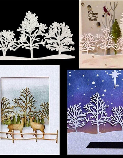 Load image into Gallery viewer, 3PCS Silver Tree Metal Cutting Dies Stencils Card Scrapbooking Embossing DIY
