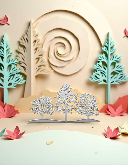 Load image into Gallery viewer, 3PCS Silver Tree Metal Cutting Dies Stencils Card Scrapbooking Embossing DIY
