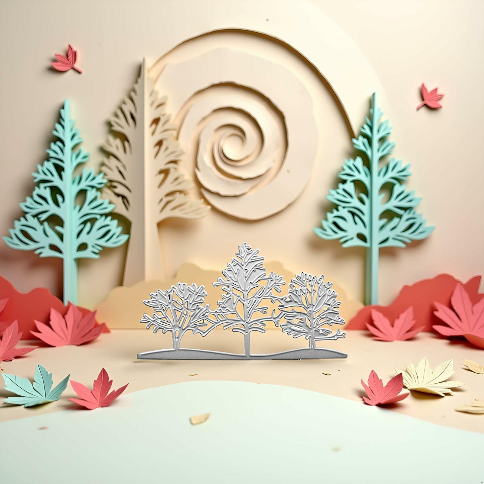 3PCS Silver Tree Metal Cutting Dies Stencils Card Scrapbooking Embossing DIY
