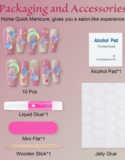 Load image into Gallery viewer, 10PCS Handmade Luxury 3D Press-On Nails Reusable Hand-Painted Gel Kit CL-9006-L
