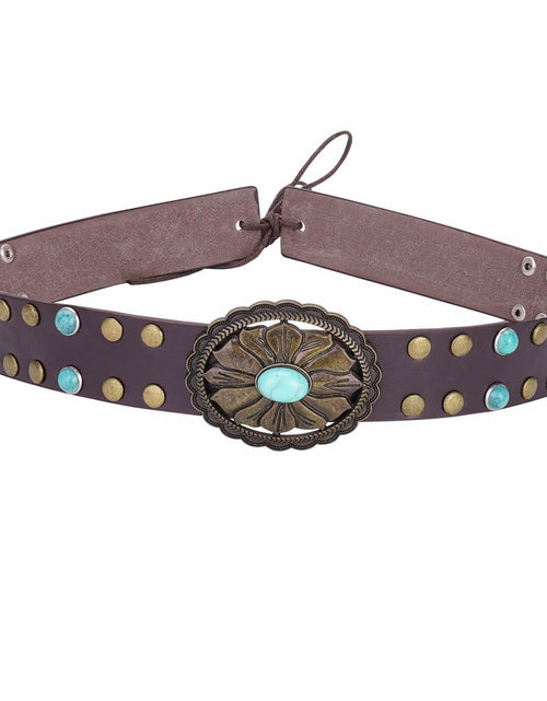 Load image into Gallery viewer, Whistlone Handmade Embroidery Hat Band Studded Sapphire Rivets Cowboy Fedora
