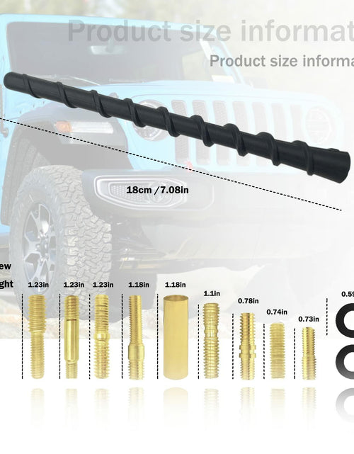 Load image into Gallery viewer, Universal 7" Car Radio Rubber Antenna AM/FM Roof or Side Mount with 9 Screws
